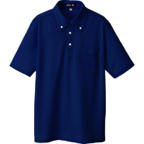 Work Clothes - 【即納在庫品】「直送」アイトス 10599-008-S ボタンダウン半袖ポロシャツ ネイビー S 10599008S 414-1822 ボタンダウン半袖ポロシャツ tr-4141822 AITOZ Sサイズ