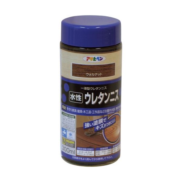 (LINEクーポン有)【即納在庫品】「直送」アサヒペン AP9018198 水性ウレタンニス 300ML ウォルナット