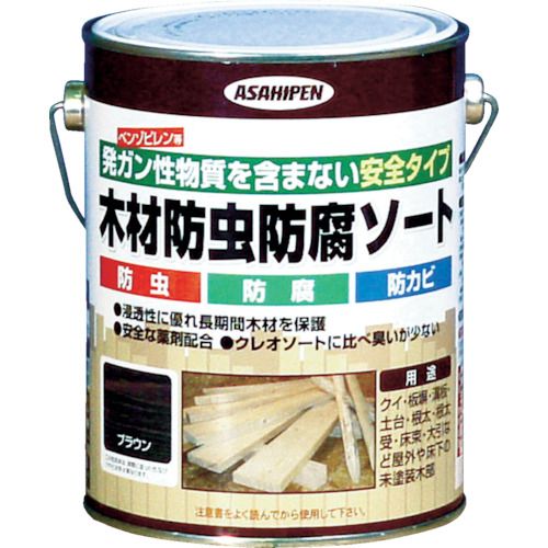 【即納在庫品】「直送」アサヒペン 4970925530905 木材防虫防腐ソート1L ブラウン ...