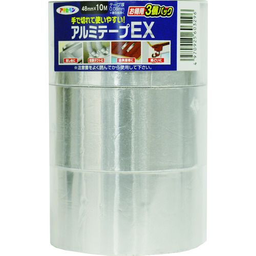 【即納在庫品】「直送」アサヒペン AP9018179 アルミテープEX お得用3巻パック 幅4...
