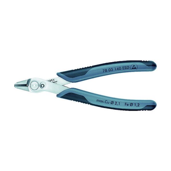 【即納在庫品】「直送」クニペックス KNIPEX 7803-140ESD エレクトロニクス スーパーニッパー 140mm 7803140ESD