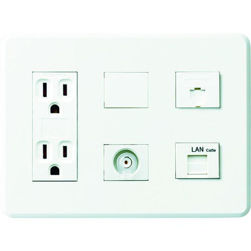 【即納在庫品】「直送」Abaniact AC-212VTL-01 情報コンセント　TEL／LAN／TV 4K8K対応 カテ5eAC212VTL01