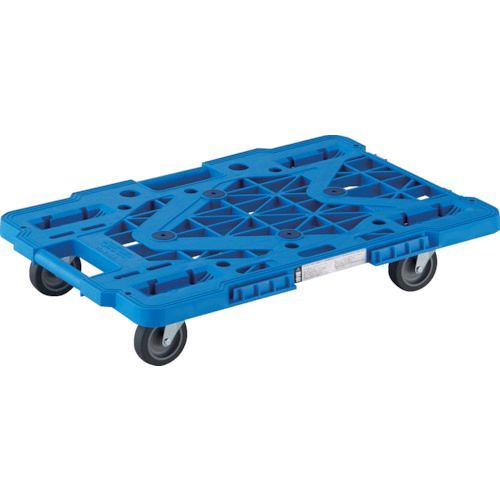 【個数：1個】TRUSCO MPK-600J-B 樹脂製平台車 ルートバンメッシュタイプ 615X415 オール自在 青MPK600JB