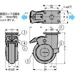 【即納在庫品】「直送」スガツネ工業 MX125PS 200130053 MX−125PS大型デザインキャスター SUGATSUNE