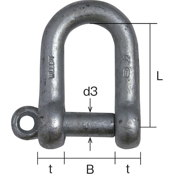 文具のブングットの【即納在庫品】「直送」【個数：1個】大洋製器工業 NGS19 捻込シャックル 黒 19MM 3010723 TAIYO TR大洋｜アングル2
