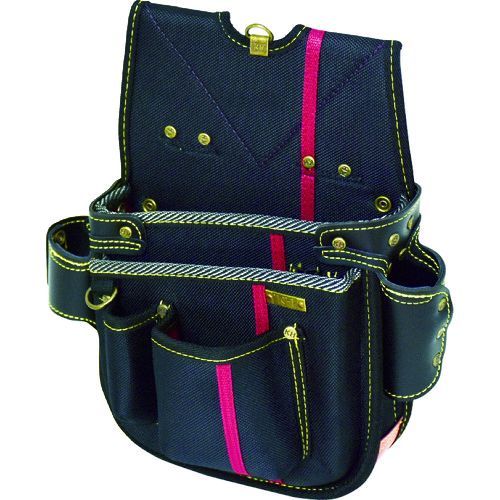 (LINEクーポン有)【即納在庫品】「直送」基陽 SA13K 進化シリーズ ネイルバッグ 小 黒／緋 右腰用 ブラック 進化ネイルバッグ KIYO KH一徹緋鳶ネイルバック 黒小右用