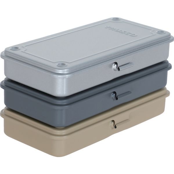 【即納在庫品】「直送」TRUSCO T-19MBK トランク型工具箱 203X109X35 つや消しブラック T19MBK つや消しブラック2065311 206-5311