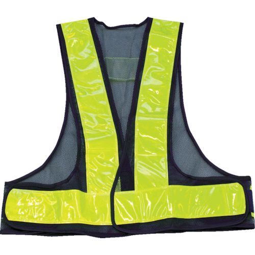 【即納在庫品】「直送」TRUSCO TAB70-KY 70mm幅反射材付安全ベスト　紺／蛍光イエロー反射TAB70KY