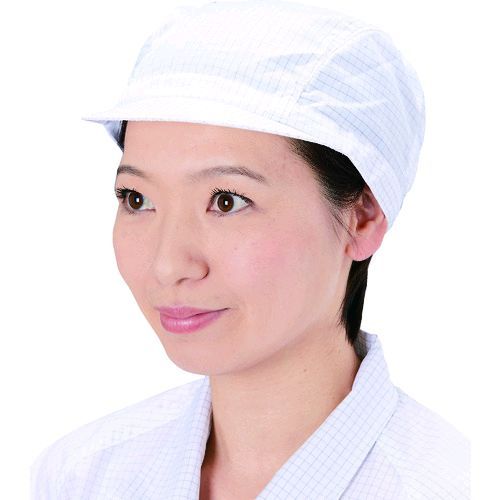 【即納在庫品】「直送」トラスコ中山 TRUSCO TCGCAW 制電子グリッド仕様キャップ 浅型 ホワイト フリー..