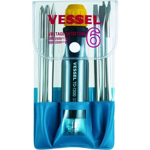 【即納在庫品】「直送」ベッセル VESSEL TD-1300L 検電差替6本組ドライバーセット 低圧用 TD−1300L TD1300L 低圧用 検電差替ドライバー 検電差替ドライバー低圧用 4907587061959 検電ドライバー 作業工具