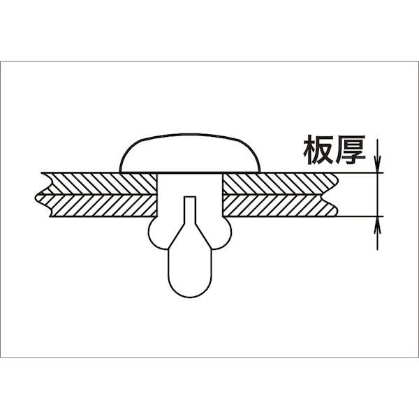 【即納在庫品】「直送」TRUSCO TPR5105-BK プッシュリベット 板厚7．5〜8．5mm 穴径5．1Φ 長さ10．5 黒 50個入入 TPR5105BK