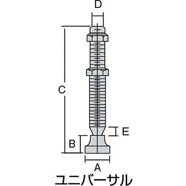 【即納在庫品】「直送」角田興業 カクタ UBT-12 角田 トグルクランプ用ユニバーサルボルト ボルト径M12×154 UBT12 122-0748 大阪角田興業 KAKUTA 4562127187652