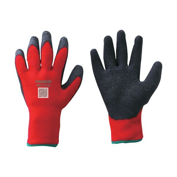 【即納在庫品】「直送」トラスコ TRUSCO WG171R-M 防寒天然ゴム手袋 裏起毛タイプ レッド Mサイズ WG171RM