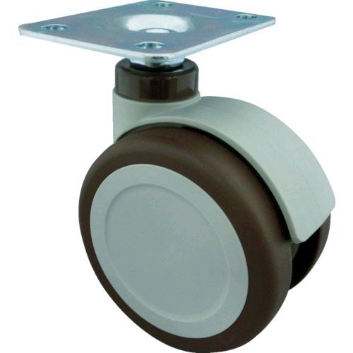 【即納在庫品】「直送」トーシン X5P プレート式双輪キャスター　124径　自在