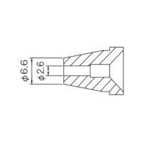 白光メーカーお問い合わせ：06-6561-1574【仕様】●寸法(mm)内径×外径：2.6×6.6【仕様2】●白光　ノズル／2.6mm【原産国】日本