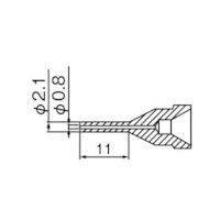 白光メーカーお問い合わせ：06-6561-1574【仕様】●寸法(mm)内径×外径：0.8×2.1【仕様2】●白光　ノズル　0.8MM　ロング型●適用吸取器：FR-301、FR-410【原産国】日本