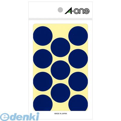 Labels - A-one エーワン 07232 カラーラベル　丸型　30mmφ　青 4906186072328