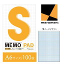 【A6サイズ】マルマン メモパッド 5mm方眼罫 100枚(...