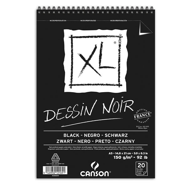 【5冊セット】マルマン/輸入スケッチブック キャンソン XL ブラック A5 (082-844) maruman