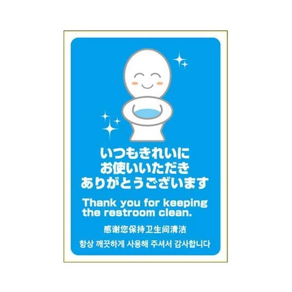 ヒサゴ／はがせる！ピタロングステッカー いつもきれいにありがとう A4 タテ (KLS060) 1シート HiSAGO