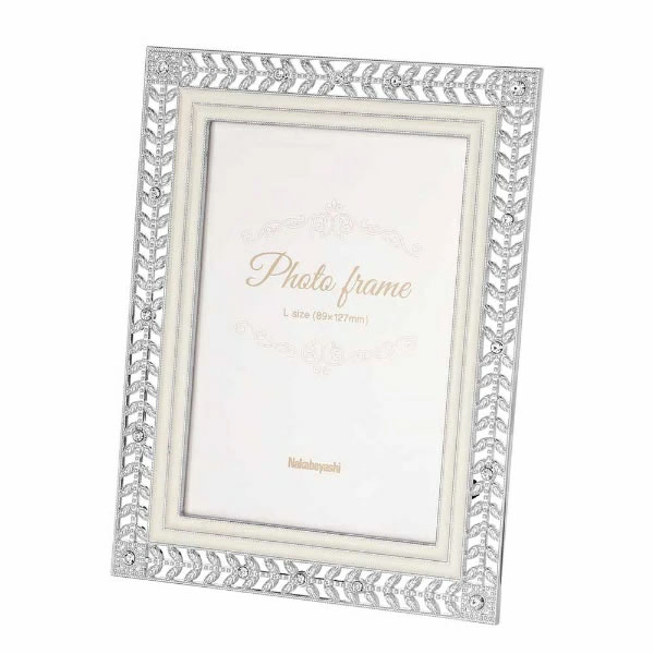 ナカバヤシ／フォトフレーム 金属製 エレガント L (F-TA-110-L-W) ホワイト Nakabayashi