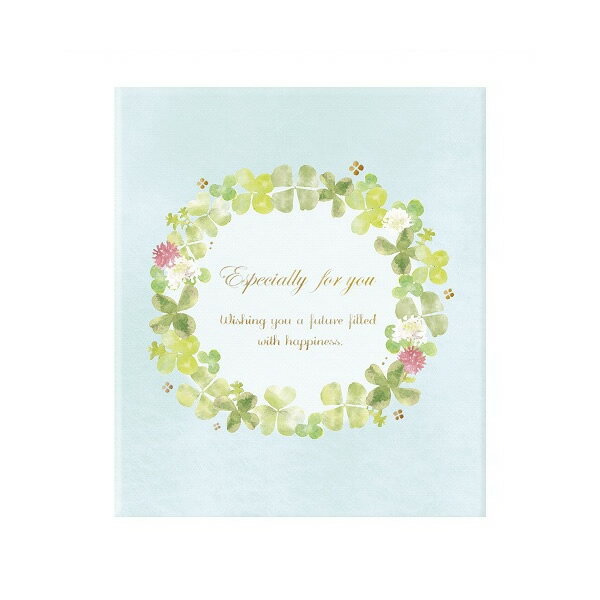 ナカバヤシ/メッセージブック Mサイズ クローバー(MBM-201-1)定番柄の色紙台紙 シールで寄せ書きできる二つ折り色紙 宛名・封かんシール、封筒付き Na...