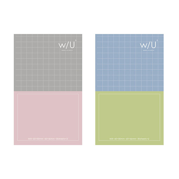 【全2色】ナカバヤシ/w/U ノート付箋 ミックス(WU-FSTN-M)表紙付き w/U -watashi no sobani-シリーズ ニュートラルカラー N...