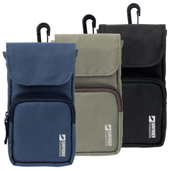 【全3色】LIHIT LAB.(リヒトラブ)/SFJ×LIHIT LAB. フォンポーチ(A-3204)スマートフォン(約6〜7インチ)&小物収納 ナスカン、面ファスナー付きゴムバンド、ベルトループ付 SURFRIDER FOUNDATION