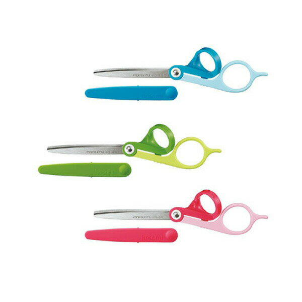 【はさみ】コクヨ／ハサミ＜ホソミ＞（ハサ-310）　右手用　スタンダードタイプ　刃渡り60mm　キャップ付き　携帯ハサミなのに、しっかり握れて“スイスイ切れる”！