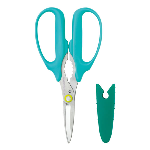 【はさみ】プラス／フィットカットカーブ　万能タイプ（SC-175PM・34-630）グリーン　シリーズ初のパワー系！紙も金属もこれ1本！驚きの軽い切れ味！PLUS