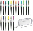 全18色まとめ買い!収納ペンケース付きセット!ぺんてる/Art brush アートブラッシュ XGFL カートリッジ式 カラー筆ペン!※カラーブラッシュ後継【送...
