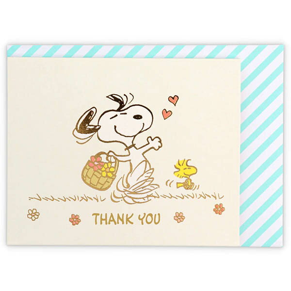 日本ホールマーク ありがとう/立体ミニカード スヌーピー 大きな花束2