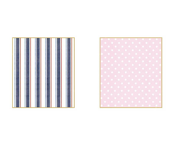 学研　選べる4種のタイトルシール付色紙　ボーダー・ピンクドット