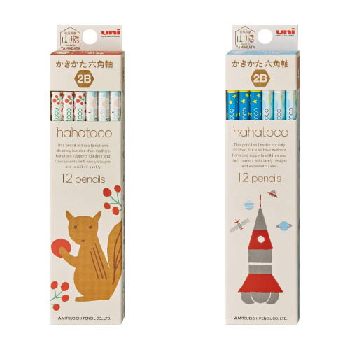 三菱鉛筆 紙箱入かきかた鉛筆 2B hahatoko（ハハトコ）