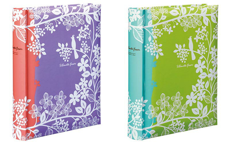 背丸ブック式・ポケットアルバム　L判2段（160枚収納）タイプ　シルエットフラワー