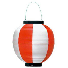 ポリ提灯　黄白 40-7039【タカ印】