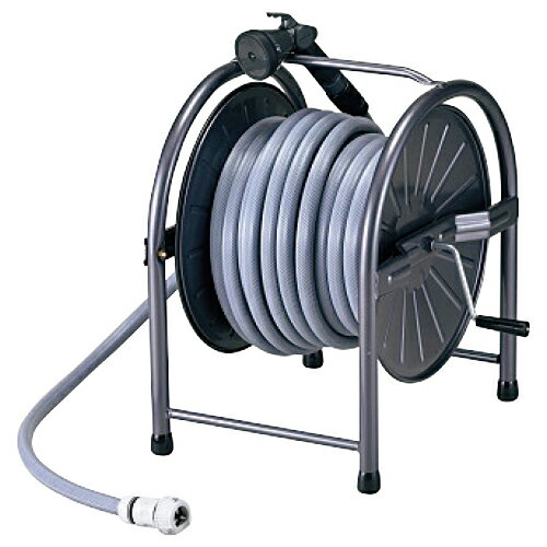 スチールホースリール　30mグレー22000100【グリーンライフ】