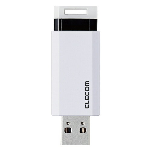 【ゆうパケット対応可】ノック式USBメモリ USB3.1 128GB ホワイトMF-PKU3128GWH【エレコム】