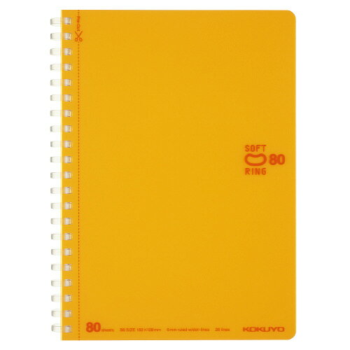 Notebooks, Paper Products - 【ゆうパケット対応可】ソフトリングノート（ドット入り罫線）　B6　80枚　オレンジス-SV348BT-YR【コクヨ】
