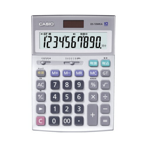 ●サイズ/W135×D189×H34.8mm　●質量（電池含む）/約281g　●電源/太陽電池＋CR2032×1　●早打ち対応　●すべり止め付き　●保証期間/5年　●太陽電池による電力供給　●再生プラスチック40％以上使用　●仕様/10桁　●傾斜　●キー2色プラ　●検算　●税計算　●サイレントタッチキー　●伝票の集計などに便利な検算機能付き！k6663-2092