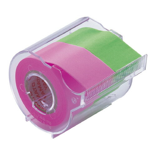 メモックロールテープカッター付　2巻入り 25mm×10m　ローズ＆ライム NORK-25CH-6B【ヤマト】
