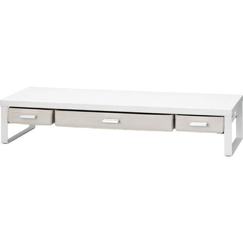 整理用品 - Katazuk　引出付机上台　幅650mm　ホワイト4303-6776【カウネット】