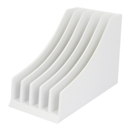 A5　ヨコ　●伝票の仕分けや整理・保管に便利です。取り出しやすく見分けやすい。　●サイズ／W113×D244×H160mm（幅16mm）　●材質／ポリスチレン　●色／白　　●インデックスラベル付きk6471-3847