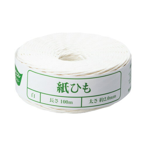 紙ひも　白　100m　1巻4208-7809【カウネット】