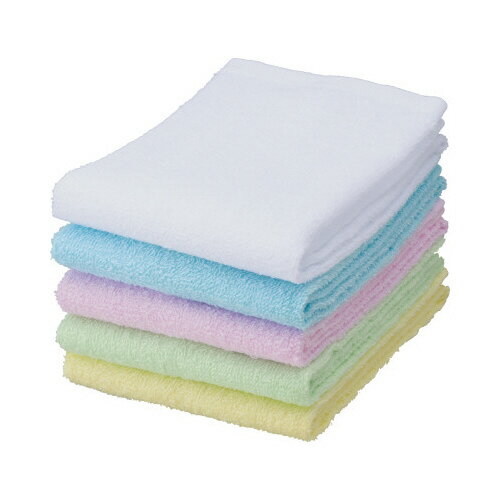 業務用カラーフェイスタオル　グリーン　10枚4191-2126【カウネット】