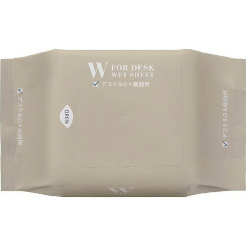 OA画面とデスク用のクリーナーを使い分けずに1枚でお掃除できるウェットシート。ナチュラルなカラーリングとシンプルなデザインでオフィスや自宅に馴染みます！詰め替え用。●シート寸法/約150×160mm●材質/シート：綿100％●種別/詰替用●...