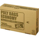 ポリバッグエコノミー BOX 乳白半透明 45L 200枚PBE-W45-200【オルディ】