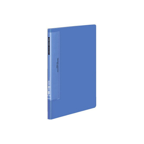 【ゆうパケット対応可】クリヤーブック　ウェーブカットポケット　A4縦　固定式20枚ポケット　青ラ-T56..