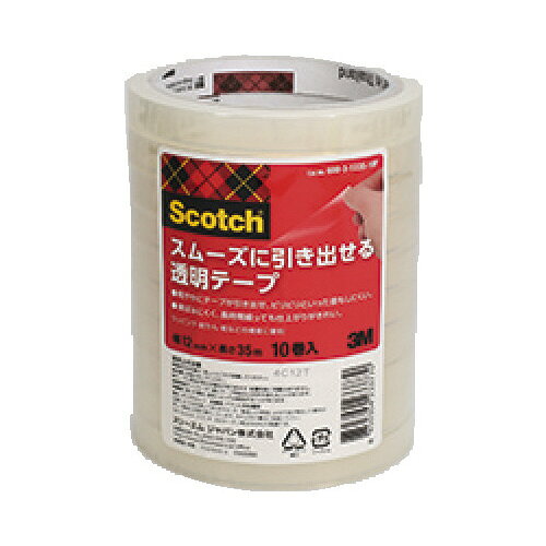 ●テープ幅／12mm●テープ長さ／35m●巻芯径／76mm●外径／96mm●包装形態／シュリンク包装●カラー／透明●材質／基材：ポリプロピレンフィルム、粘着剤：アクリル系粘着剤●カッター刃有無／カッター刃なし●種別●対応テープ●巻き対応●巻きタイプk2053-3007
