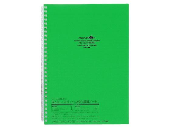 リヒトラブ ツイストノート セミB5 29穴 B罫6mm 黄緑 30枚 N-1608-6